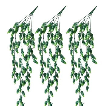 

3Pcs Artificial Flower Hops Vine Garland Plant Fake Hanging Vine Greenery For Indoor Outdoor Front Porch Flower Decor