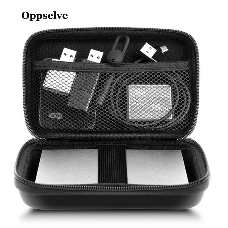 Oppselve External Storage Hard Case HDD SSD Bag For Hard Drive Power Bank USB Cable Charger Power Bank Earphone Case Accessories