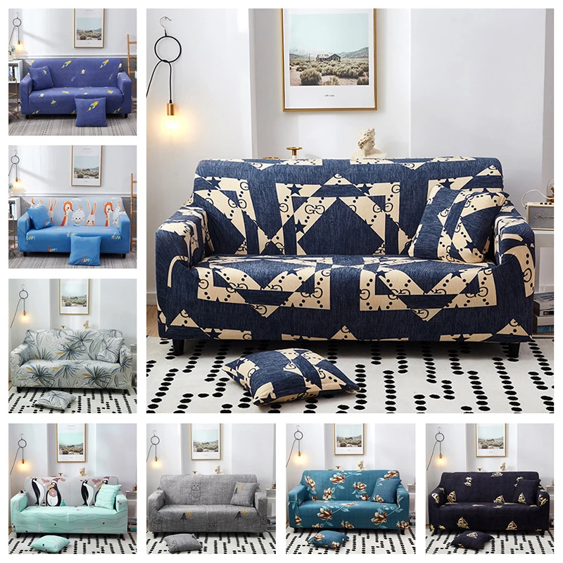 Modern Style Polyester Sofa Cover Universal Elastic All-inclusive Couch Cover Living Room Anti-slip Slipcover for 1/2/3/4 Seat