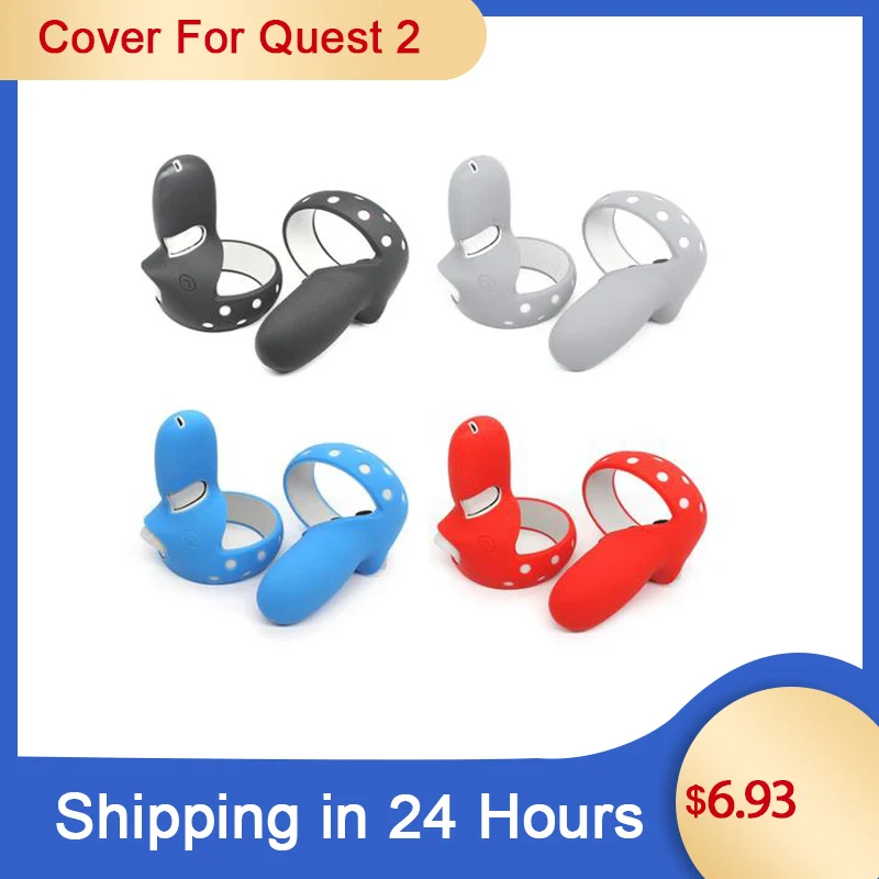 Accesorios de VR para Oculus Quest 2, funda protectora de silicona con control táctil, mango de piel para Oculus Quest 2