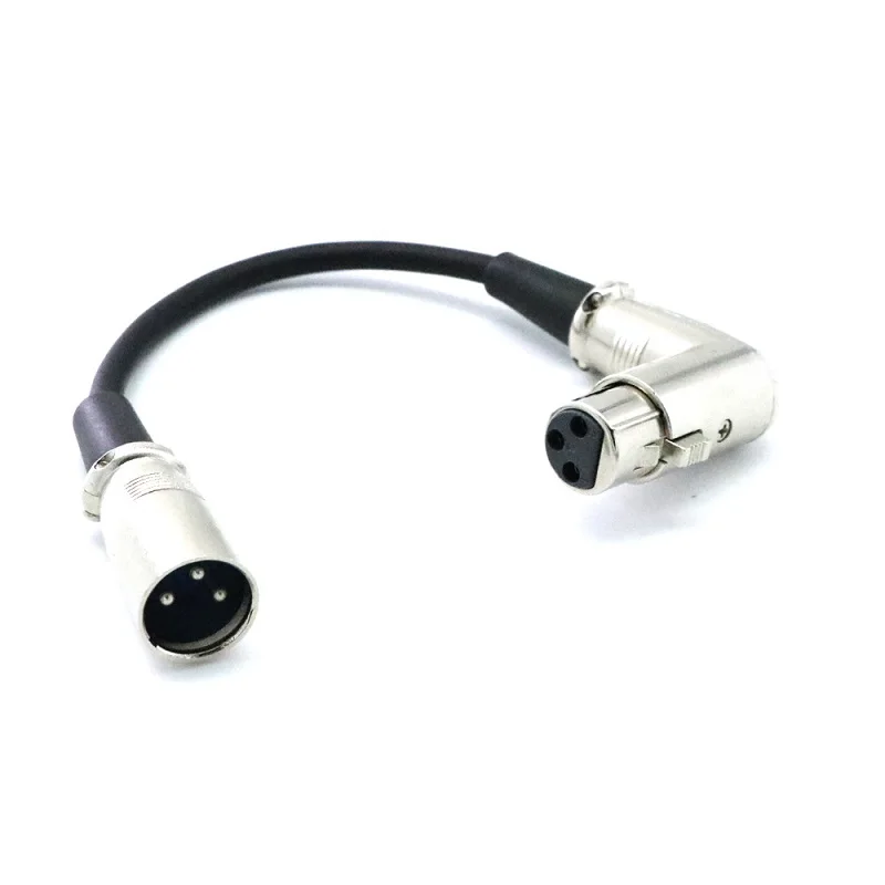 

3Pin Right-Angle XLR Male to XLR Female Extension Microphone Audio Cable Adapter for speakers microphone Mixer