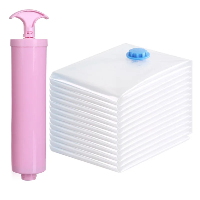 

Vacuum Bag for Clothes Vacuum Storage Bag With Valve Border Transparent Folding Compressed Organizer Travel Saving Space Bags
