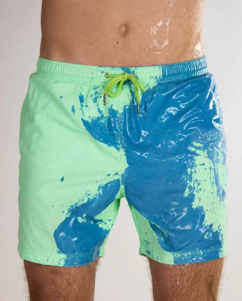Magische Veränderung Farbe Strand Shorts Männer Badehose Bademode Schnell Trocken Baden