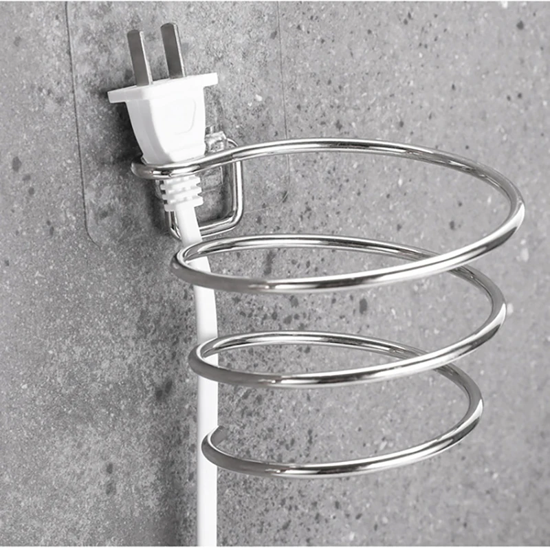 

Bathroom Wall-Mounted Hair Dryer Holder Stainless steel Shelf Storage Hairdryer Holder Rack Organizer For Hairdryer Home Tools