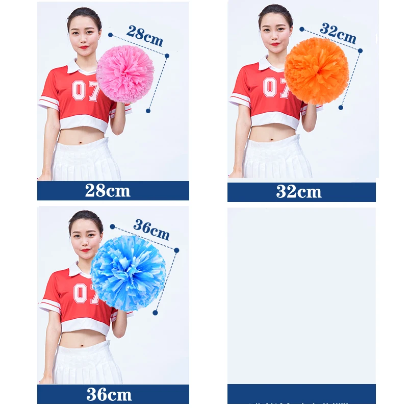 2 piece Colorfast Cheerleader Cheerleading Pom Poms Cheerleading Pompoms Cheer Pom Majorettes Hand Flower Aerobics Balls Sports