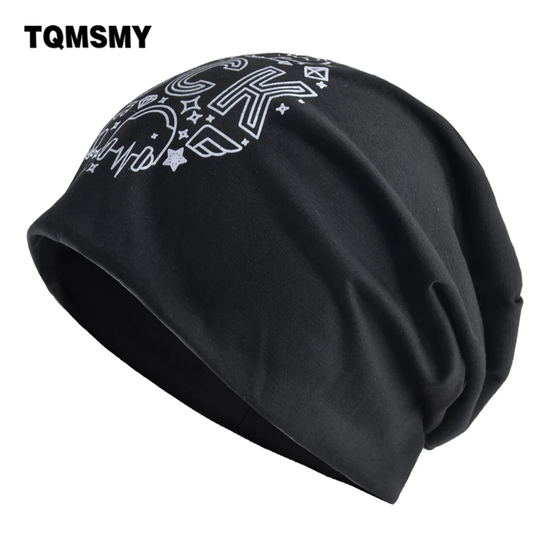 

TQMSMY Rock Bonnet Beanies Men Women Fashion Hip Hop Skullies Beanie Men's Solid Color Hats With Letter Unisex Soft Gorras E56