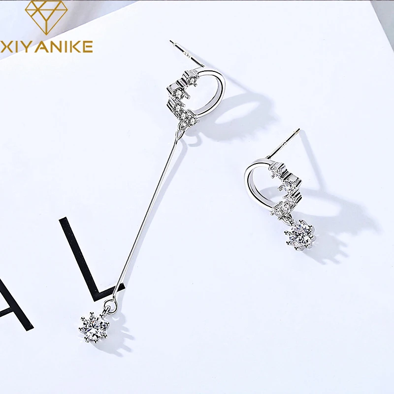 XIYANIKE 925 пробы серебряные креативные асимметричные серьги-гвоздики для женщин девушек корейский стиль модные праздничные ювелирные изделия предотвращают аллергию