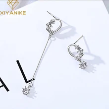 XIYANIKE 925 пробы серебряные креативные асимметричные серьги-гвоздики для женщин девушек корейский стиль модные праздничные ювелирные изделия предотвращают аллергию