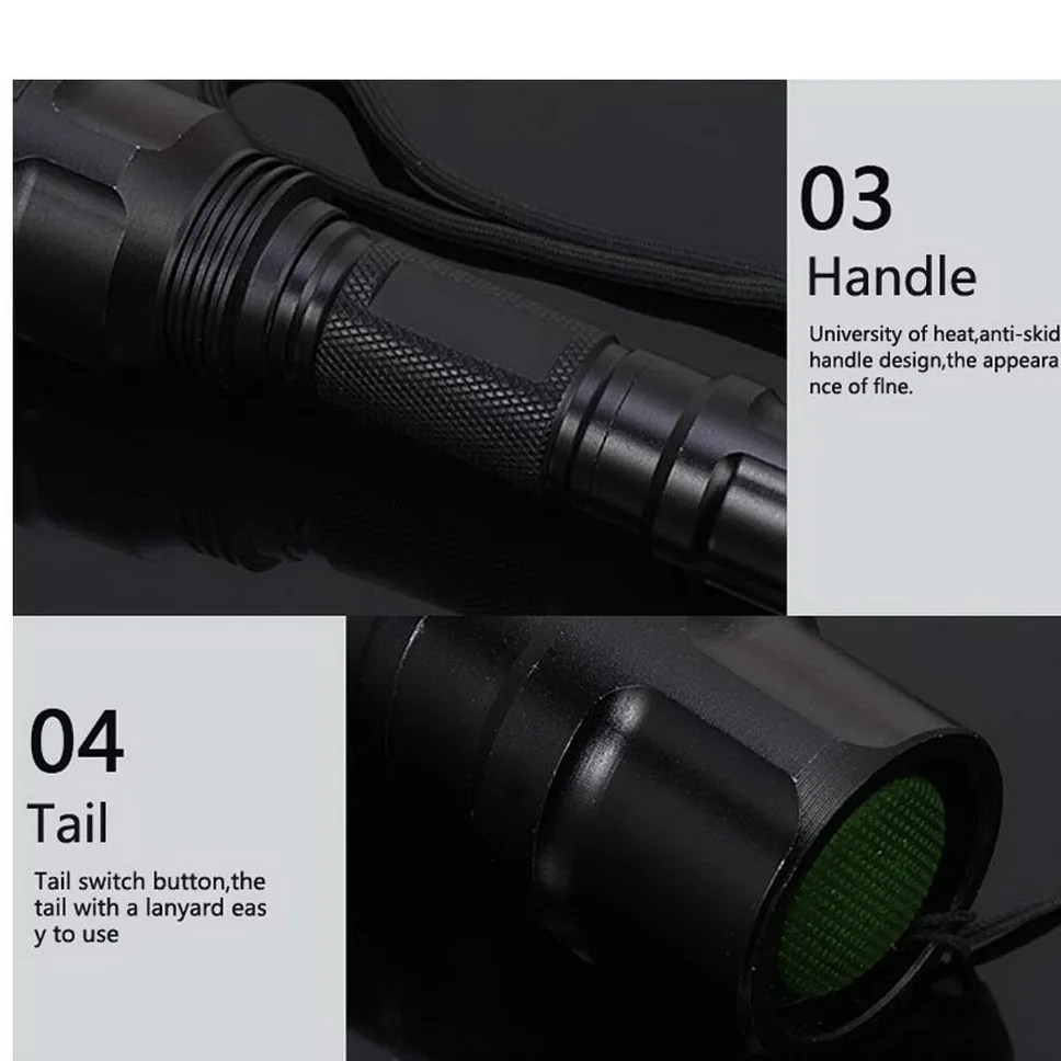Портативный C8 CREE XM-L T6 белый/зеленый/красный светодиодный тактический фонарь 18650 аккумулятор фонарь для охоты высокого качества luz