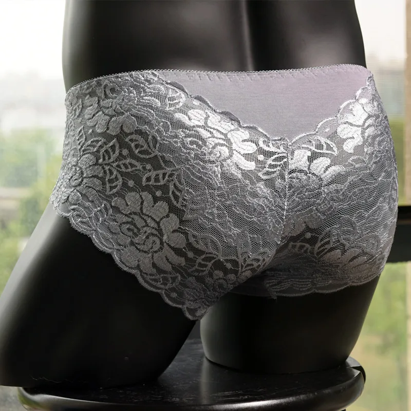 Sexy Lace COCkRing G-string U Convex Pouch G-string Lace Sheer See Through Sexy Thong T-back Candy Color Gay Wear Plus Size F10