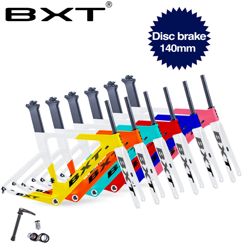 Excellent BXT New Carbon Disc Brakes Road Bike Frame Di2 Carbon Fibre Road BSA Frame suitable 700C*28C/30C carbon Disc 140mm free shipping 2