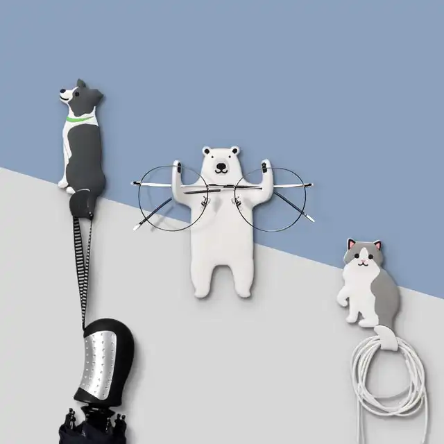 クリエイティブ動物フックかわいいキーフック装飾フック多機能柔軟な壁フックドアフックシームレスフック フック レール Aliexpress