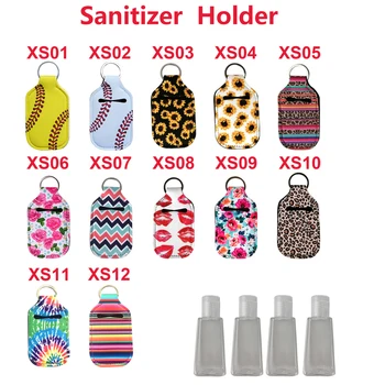 

100PCS Neoprene Hand keyring 30ML Sanitizer Bottle Holder Keychain Bags Key Rings Hand soap Bottle Holder 10*6cm