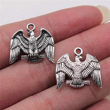 

6pcs/lot American Eagle Eagle Charms DIY Handmade Craft For Jewelry Making 19x20mm Antique Silver Color Accessories