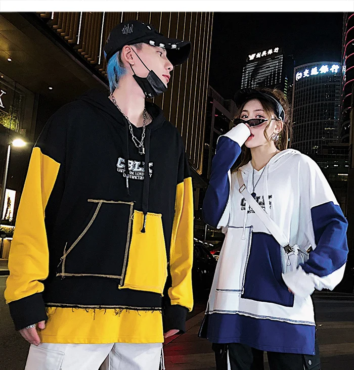 Aelfric Eden цветные часы лоскутное письмо печати мужская Толстовка уличная Harajuku Хип Хоп пуловер Повседневный хлопковый с капюшоном толстовки
