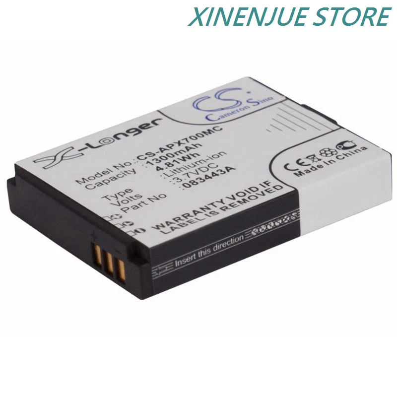 Batterie de remplacement pour caméras Actionpro X7 et ISAW, montrant l'étiquette et la capacité.