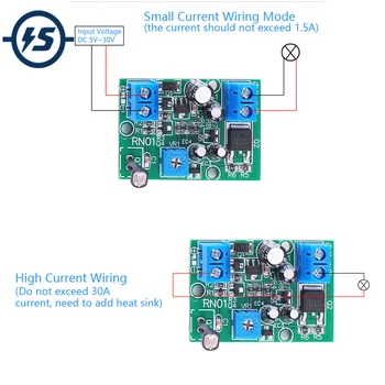 

1CH Delay Relay Module Automatic Delay Switch 30A Driver Module For Flashing Lamp DC 5V 12V 24V