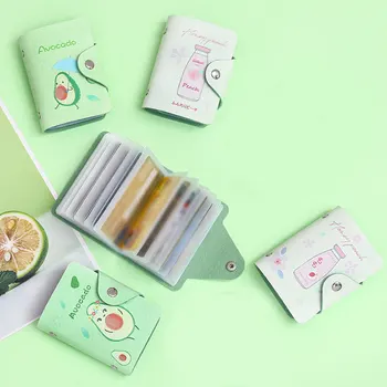 

Fruit Avocado PU Leather Card Case Business Card Holder Men Women Credit Passport Card Bag ID Bank Passport Card Wallet Cartoon