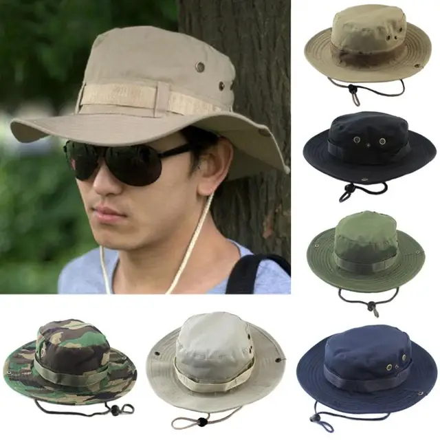 Camouflage Tactical Cap Military Boonie Hat US Army Caps Camo Men Outdoor Sports Sun Bucket Cap Fishing Hiking Hunting Hats 60CM 1