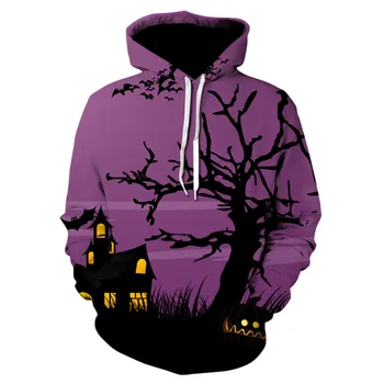 

Free Shipping Darkness House Halloween Sweatshirts Women Hoodies Sweatshirts With Pocket Men Male Tops