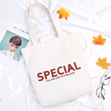 Lettered сумка модная холщовая Женская тонкая-Новинка сумка через плечо Экологически чистая хозяйственная Сумка школьная