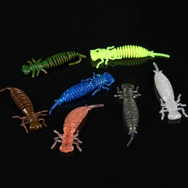 5PCS 75mm Dragonfly Larva Soft Lures Artificial Lures Fishing Worm