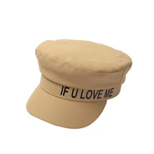 Простой кожаный берет Дамская британская хипстерская модная меховая шапка для игр на открытом воздухе британская ретро темно-синяя кепка