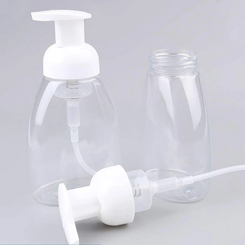 Овальные прозрачные пластиковые бутылки с дозатором для мыла с белыми пластиковыми верхними частями 10 унций, 6 упаковок(набор дозаторов для мыла