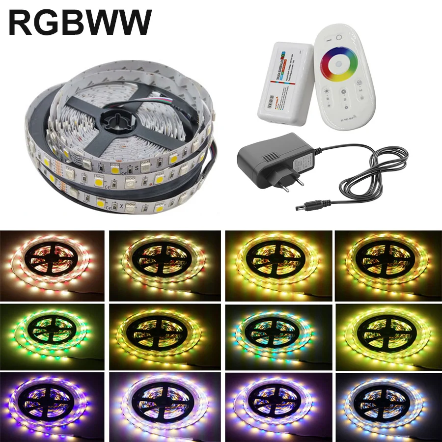 5 м 10 М 5050 RGBWW Светодиодные ленты светильник 20 15 RGB светодиодные полосы Неоновая