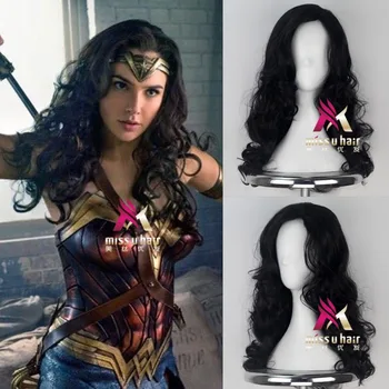 

New Movie Wonder Woman wig Play Hair Justice League DC Comic Cosplay Halloween Costume Synthetic Refractory Fiber party Wigs