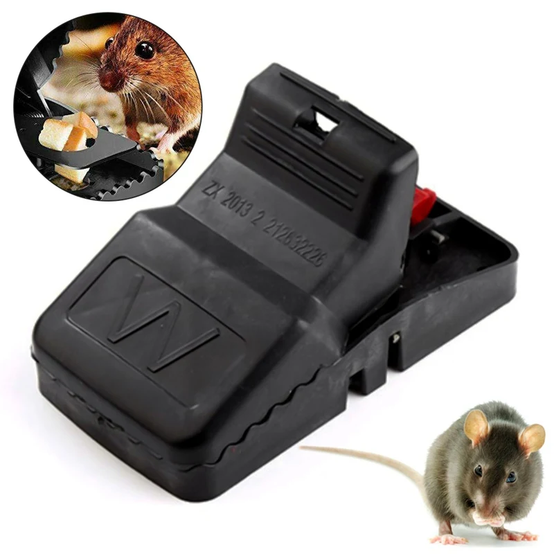 

1pcs Black Plastic Mouse Traps Rodent Snap Trap Bait Rat Trap Catcher Mouse Busters Reusable For Home Garden Pest Control