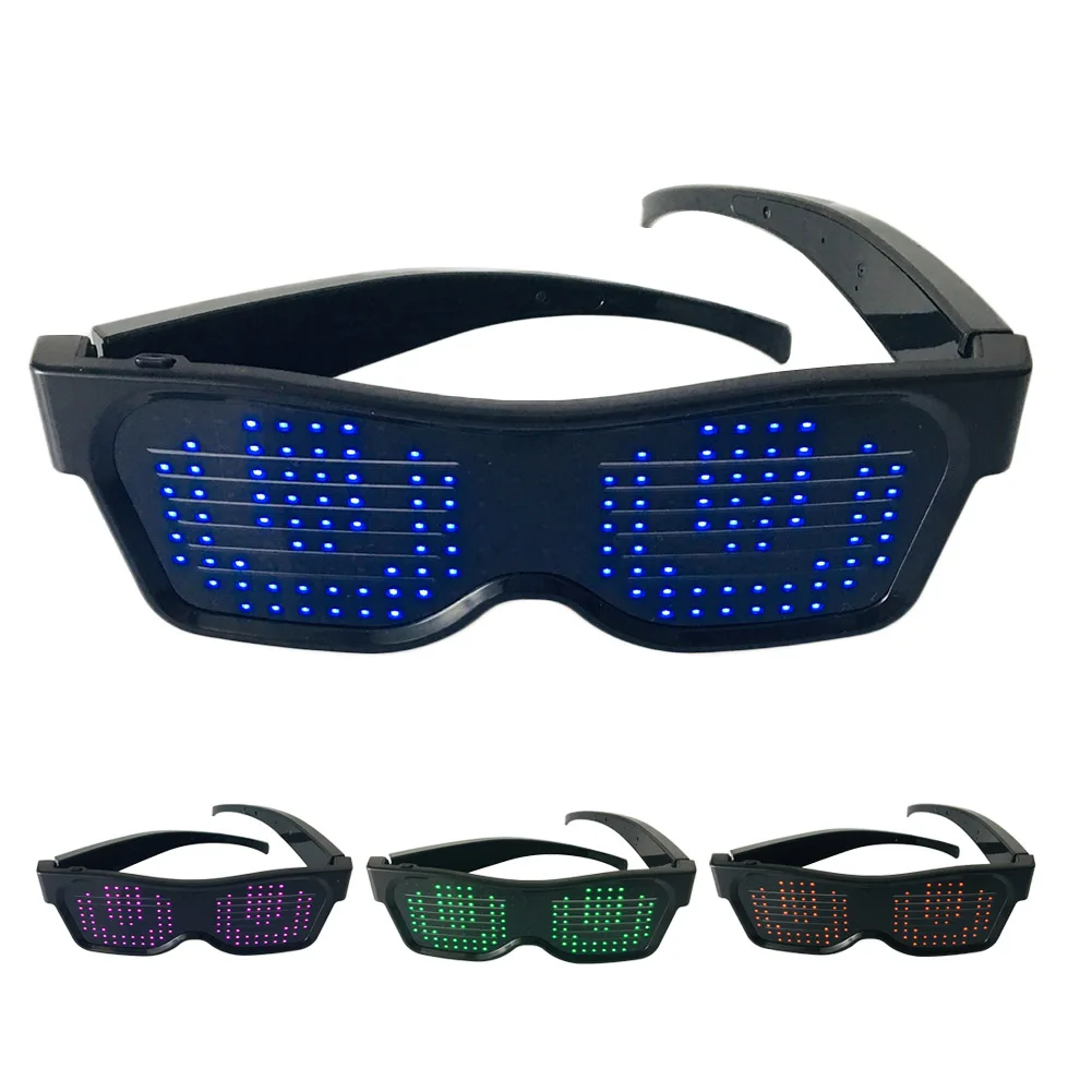 Управление приложением светящиеся очки EMD DJ электрические слоги вечерние мигающие очки Волшебные Bluetooth светодиодные очки для вечеринок новинка подарок