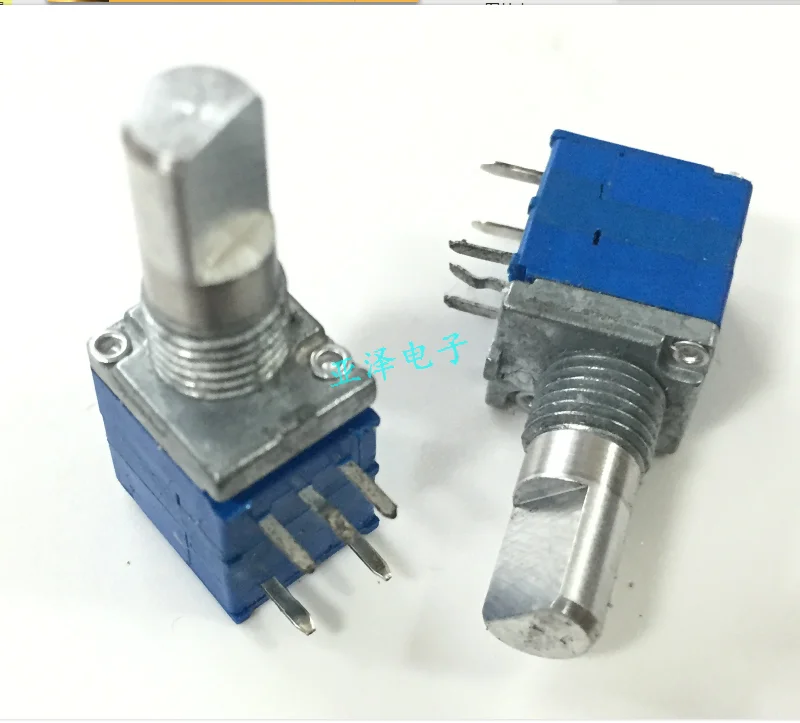 3PCS 09 type precision potentiometer single with switch A10K half shaft length 15MM volume |