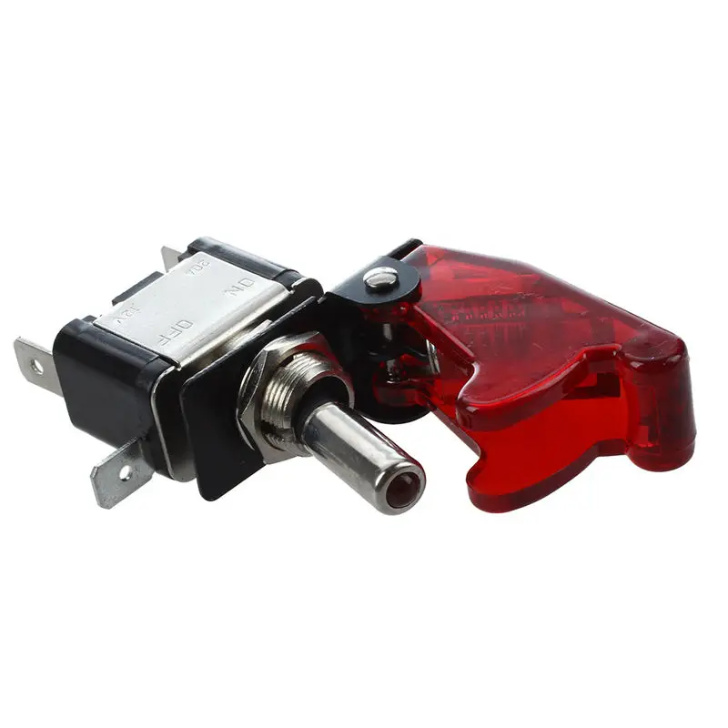 DC 12V On Off гоночный автомобиль с подсветкой тумблер+ красная крышка