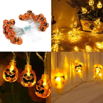 

Evil Grin Pumpkin String Light Halloween Waterproof LED for Home Party Holiday
