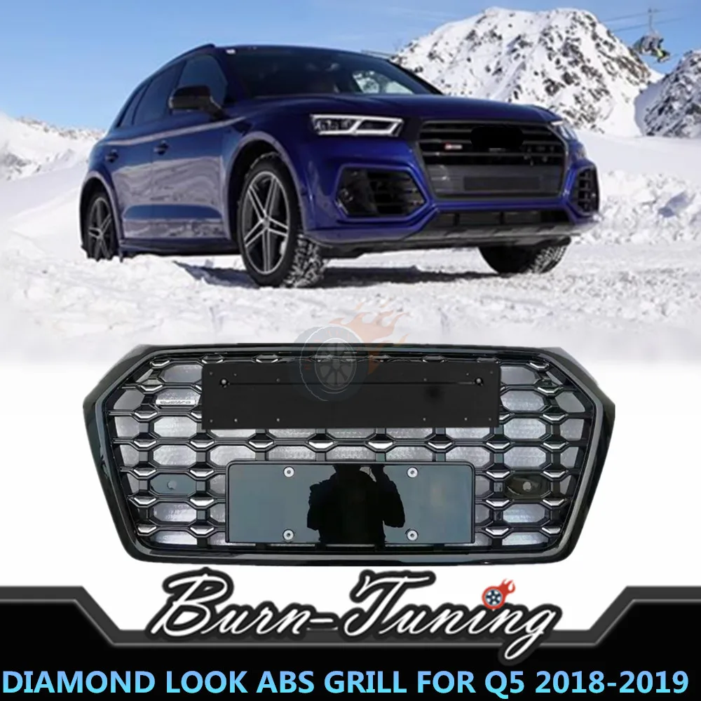Алмазный стиль решетка ABS для Q5 SQ5 RSQ5- передний бампер гоночные грили Автомобиль Стайлинг часть с Европейский держатель пластины