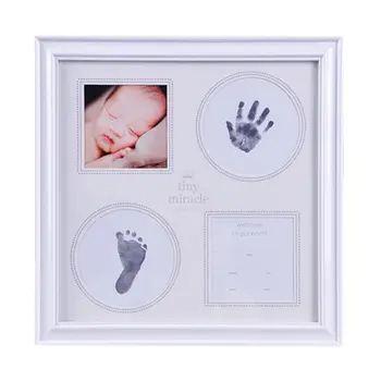 

Baby Hand Foot Print Mud Photo Frame Newborn Souvenir Hundred Days New Parents Creative Gifts