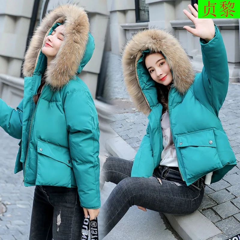 

Ultra-Short Cotton-padded Jacket Women's 2018 Winter New Style Korean-style Students Hooded down Jacket Cotton-padded Clothes Sh