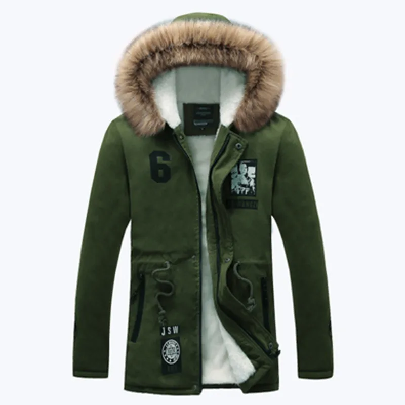 

Fashion Fur Liner Jacket Parkas Men 2019 Winter Thick Warm Men's Jacket and Coats Casual Hooded Coat Outwears Lovers Clothing