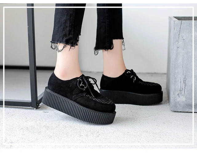 Outono mulher sapatos creeper 2021 feminino apartamentos rendas até sapatos  de plataforma camurça senhoras sapatos plus size 41 sapatos femininos frete  grátis - AliExpress