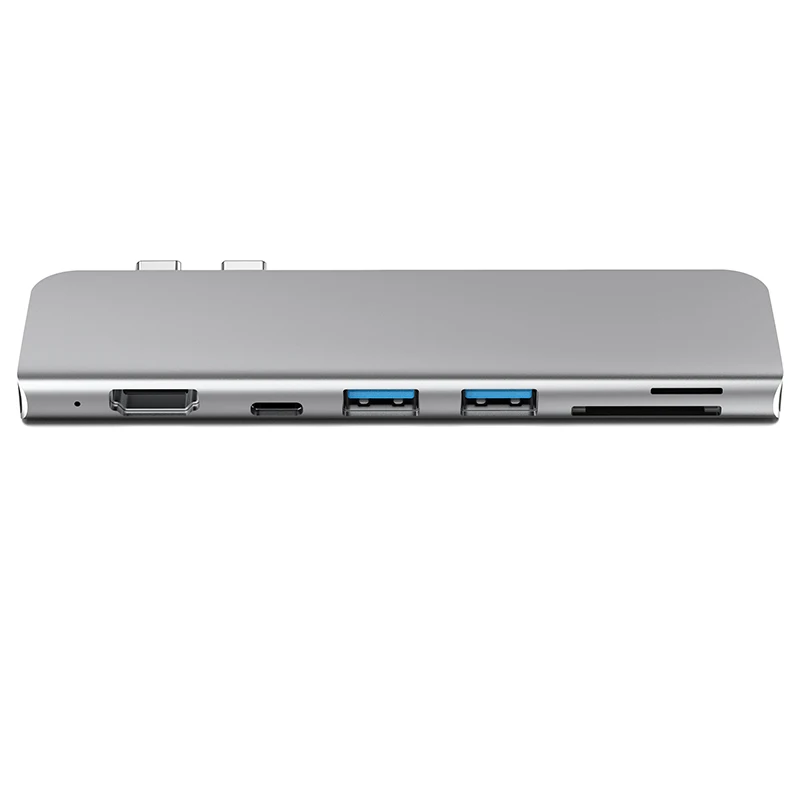 USB 3,1 type-C концентратор к HDMI адаптер 4K Thunderbolt 3 USB C концентратор с концентратором 3,0 TF sd-ридер слот PD для MacBook Pro/Air / - Цвет: Dark Gray
