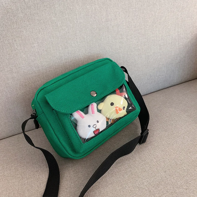 

Cute Cartoon Small Bag Women's Shoulder Summer 2020 New Style Doll Hipster Canvas Bag INS Shoulder Bag