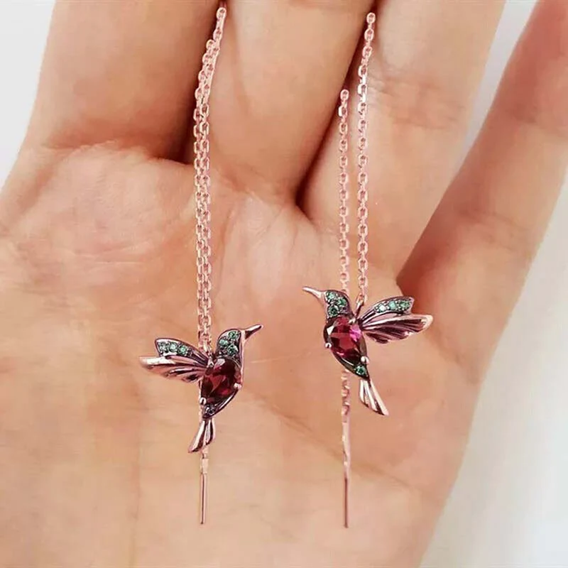 Drop Earrings Dangle Earrings Long Earrings Pendant Earrings Crystal Tassel Earrings 1 Pair Bird Pendant Tassel Crystal Pendant Earrings
