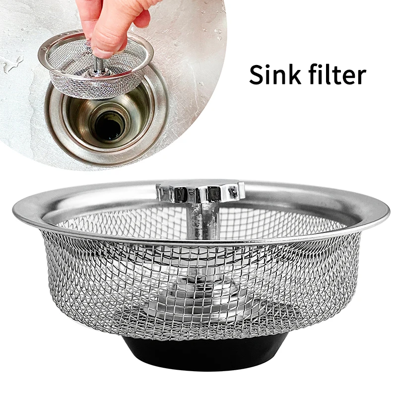 Discount Promotion 1pcs Sink Strainer Stainless Steel Bathroom Filter Basin Hair Catcher Stopper Floor Waste Kitchen Acce |
