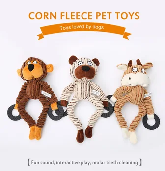 

Squeak Chew Dog Toys Sound Dolls Dog Cat Fleece Pet Funny Plush Toys Elephant Monky Fit For All Pets Durability Pet Supplies