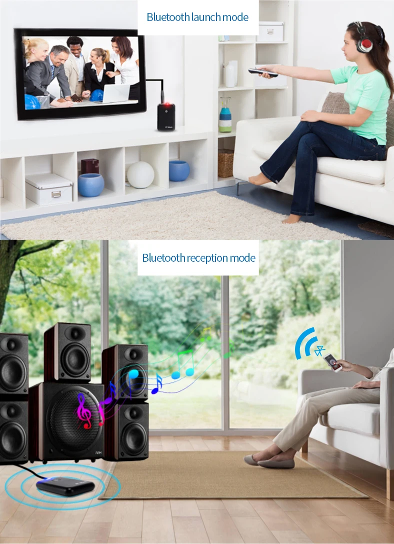 Передача получить беспроводной Bluetooth 4,2 AUX 2 в 1 адаптер 3,5 мм Jack аудио для столов ТВ домашняя звуковая система автомобильная стереосистема