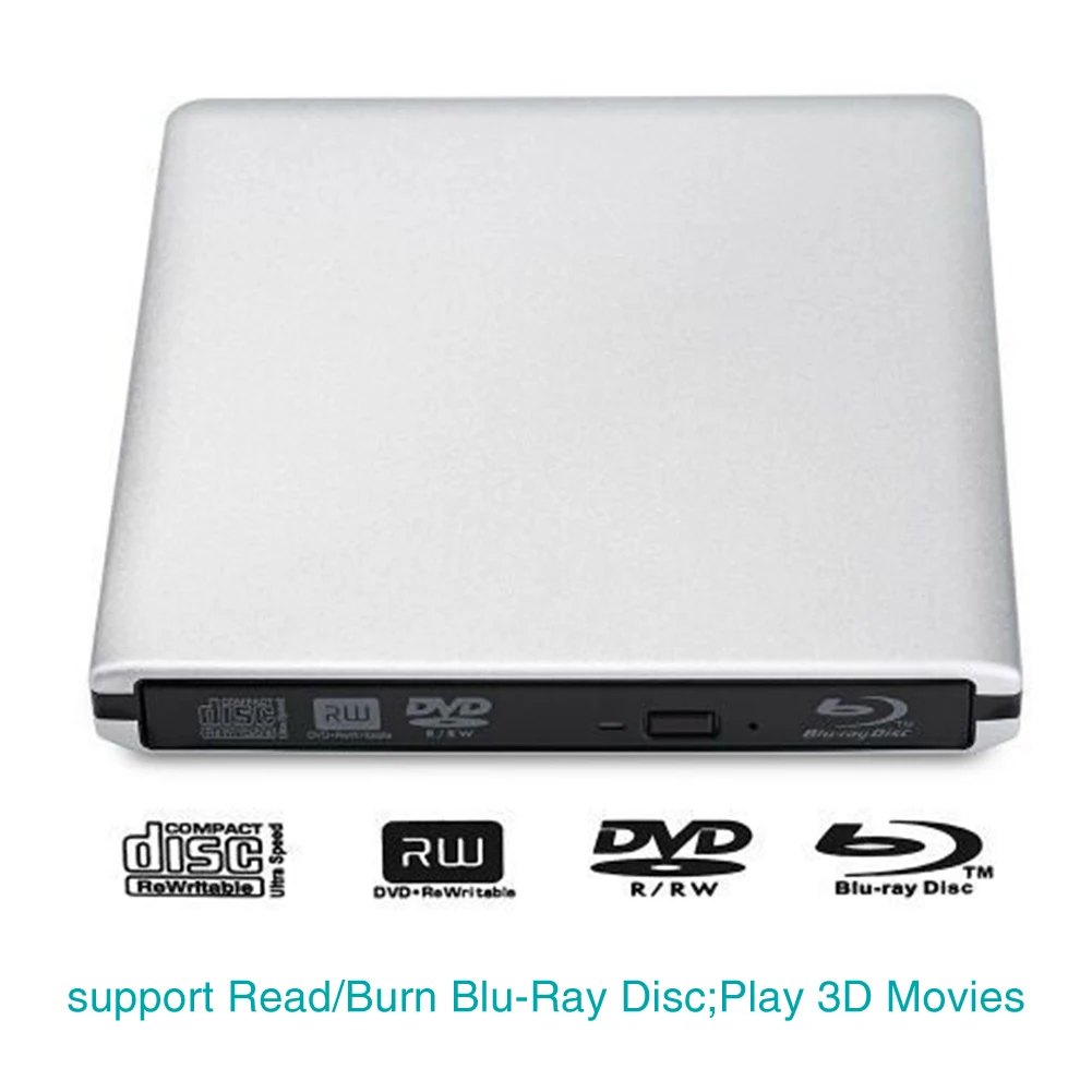 

USB3.0 Universal External DVD Drive Lightweight Optical Mini Burner Player Portable Blu Ray Home Recorder Error Correction