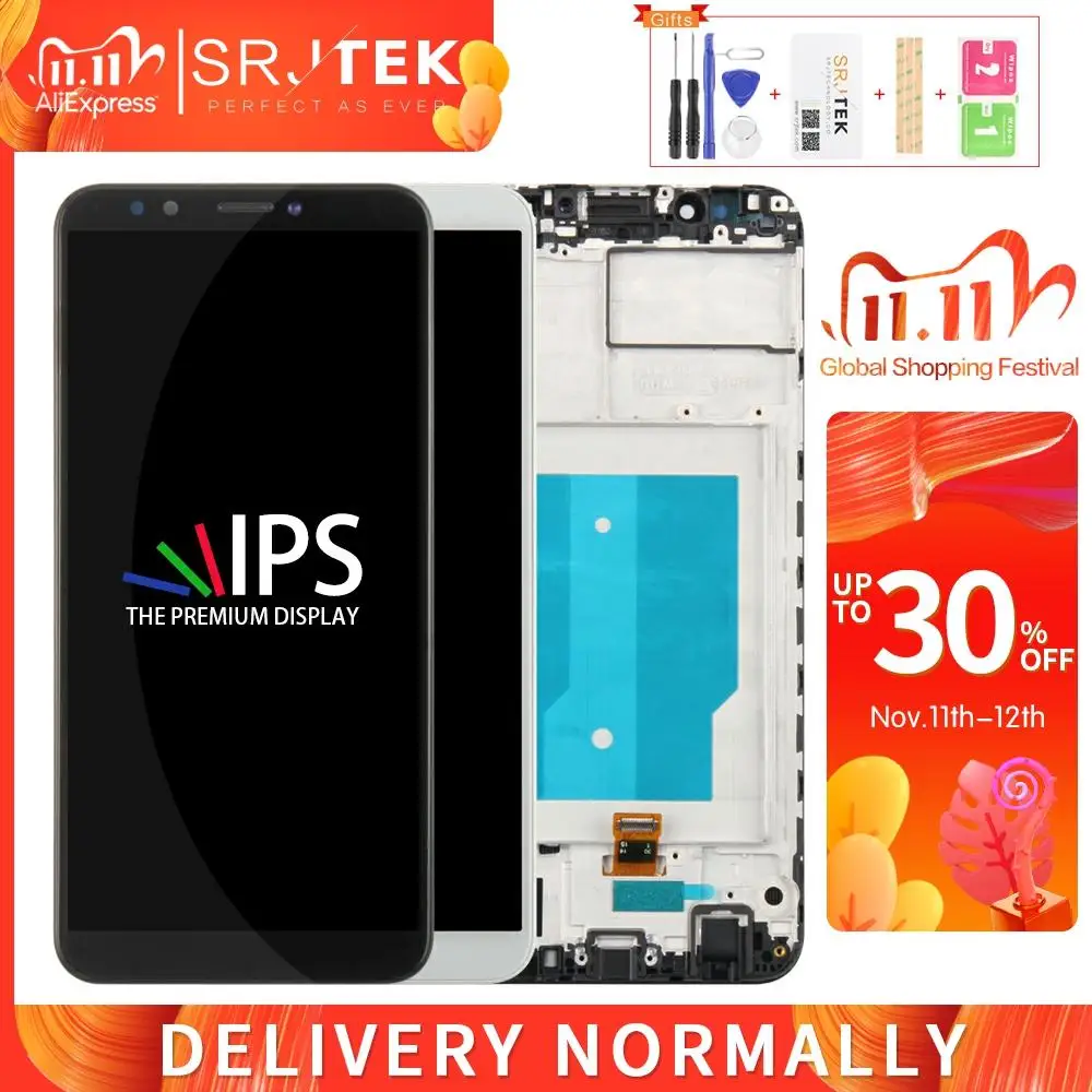 SRJTEK для Huawei Y7 Prime 2018 ЖК Сенсорная матрица дигитайзер Сенсорное стекло с рамкой Nova 2