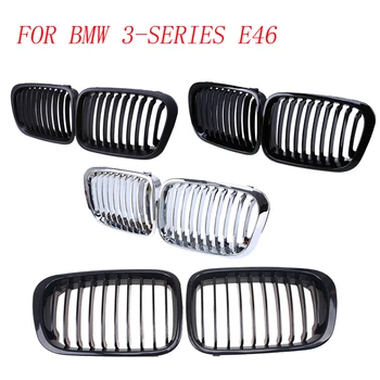 

Car Auto Front Center Kidney Bumper Grille Gloss Black Chrome Racing Grill For BMW 3-Series E46 Compact 325ti/328i/320i/316ti