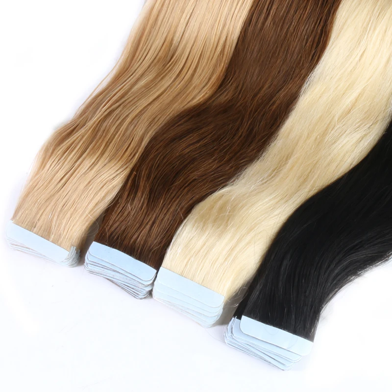 QHP Человеческие волосы Remy для наращивания, Пряди человеческих волос для наращивания 2,5 г/подставка 20 шт./упак. пряди волос на ленте, волосы на Клейкой Ленте имитирующей кожу 50 г